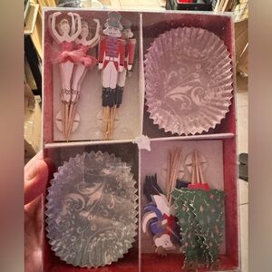 Meri Meri Nutcracker Cupcake Kit with Red and Green Accents